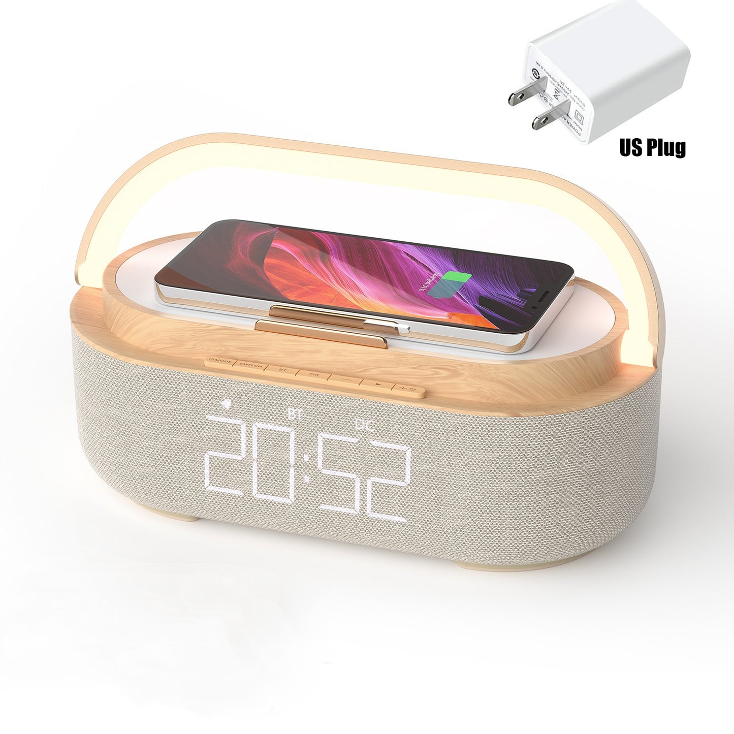 Reloj despertador digital Radio Altavoz Bluetooth Cargador inalámbrico™