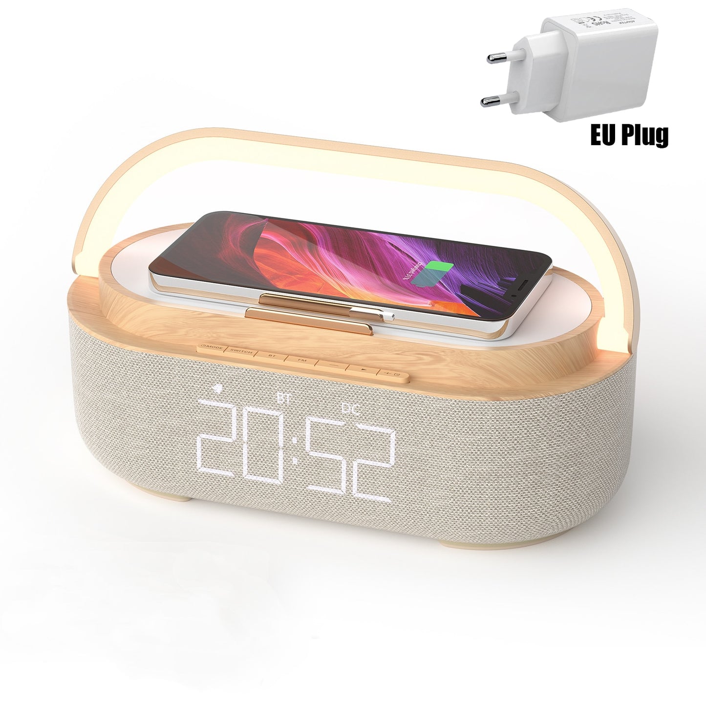 Reloj despertador digital Radio Altavoz Bluetooth Cargador inalámbrico™