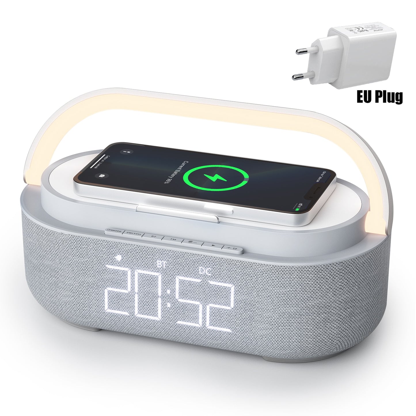 Reloj despertador digital Radio Altavoz Bluetooth Cargador inalámbrico™