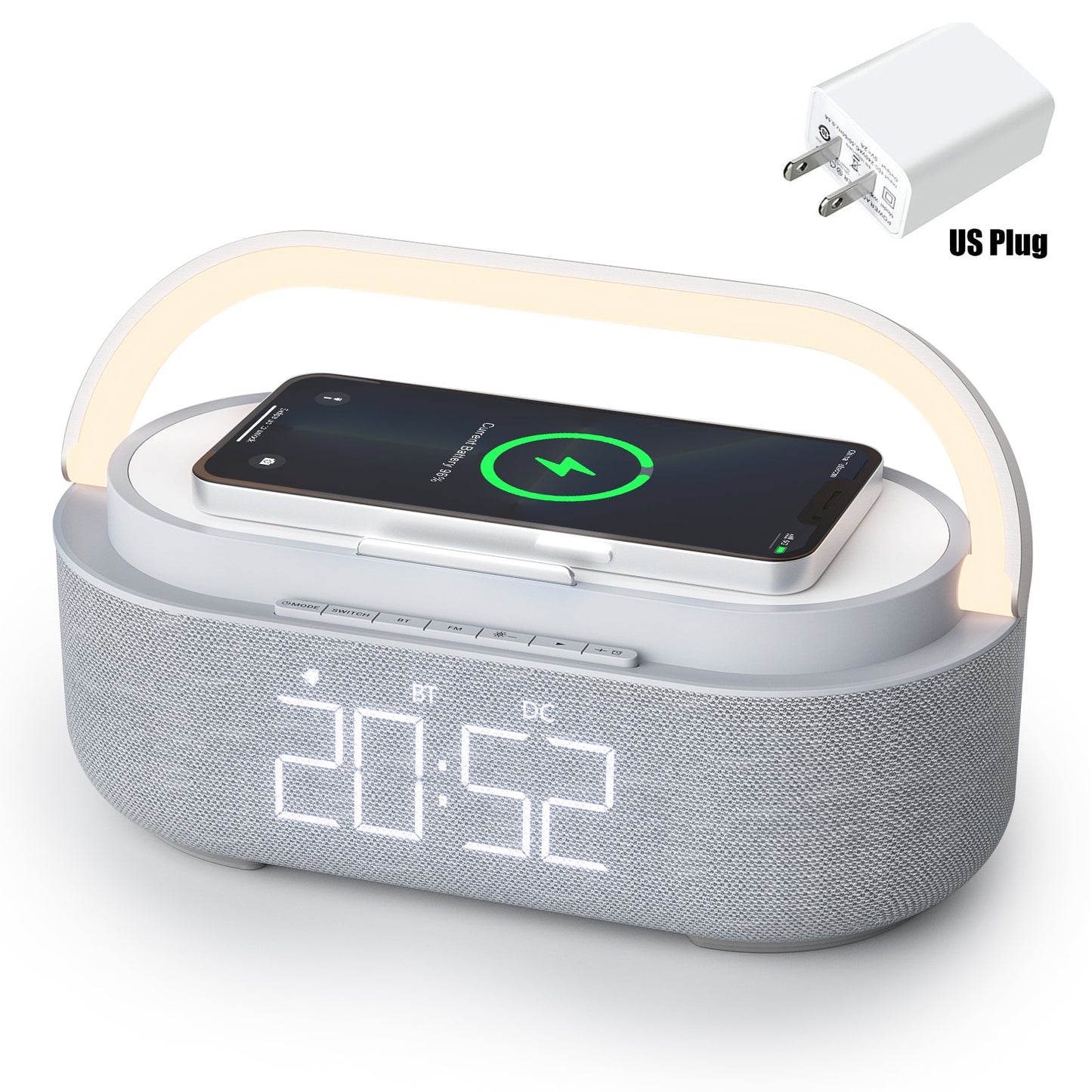 Reloj despertador digital Radio Altavoz Bluetooth Cargador inalámbrico™